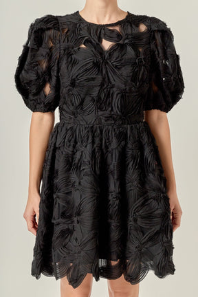 ENGLISH FACTORY - Flower Embellished Mini Dress - DRESSES available at Objectrare