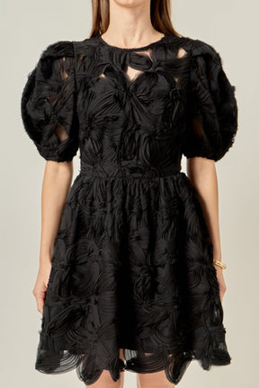 ENGLISH FACTORY - Flower Embellished Mini Dress - DRESSES available at Objectrare