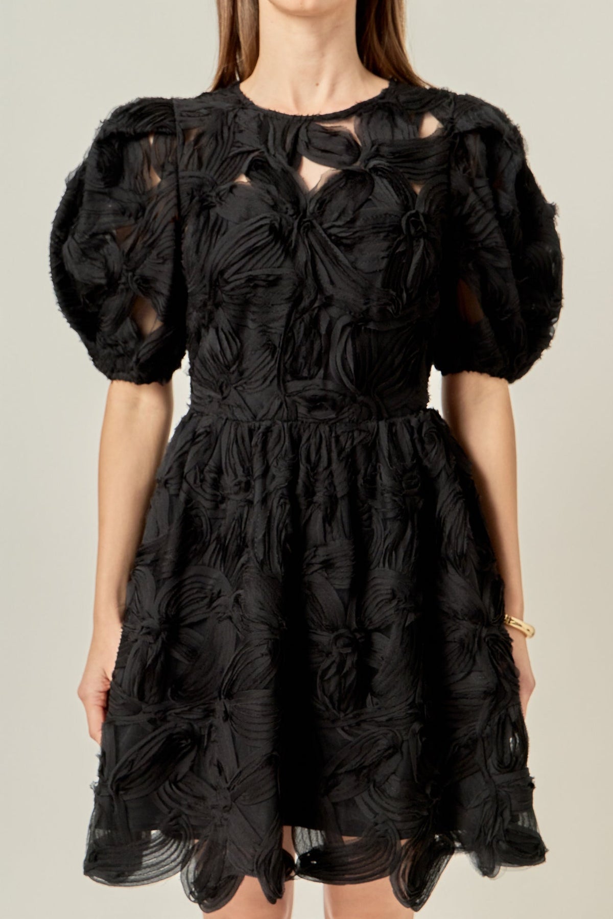 ENGLISH FACTORY - Flower Embellished Mini Dress - DRESSES available at Objectrare