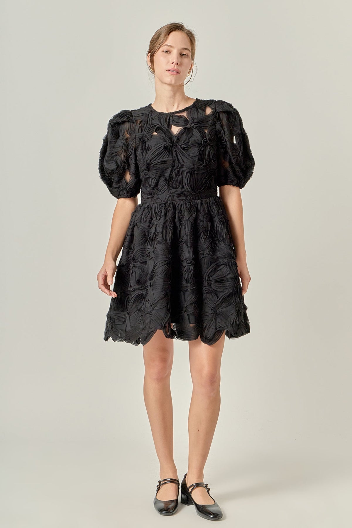 ENGLISH FACTORY - Flower Embellished Mini Dress - DRESSES available at Objectrare