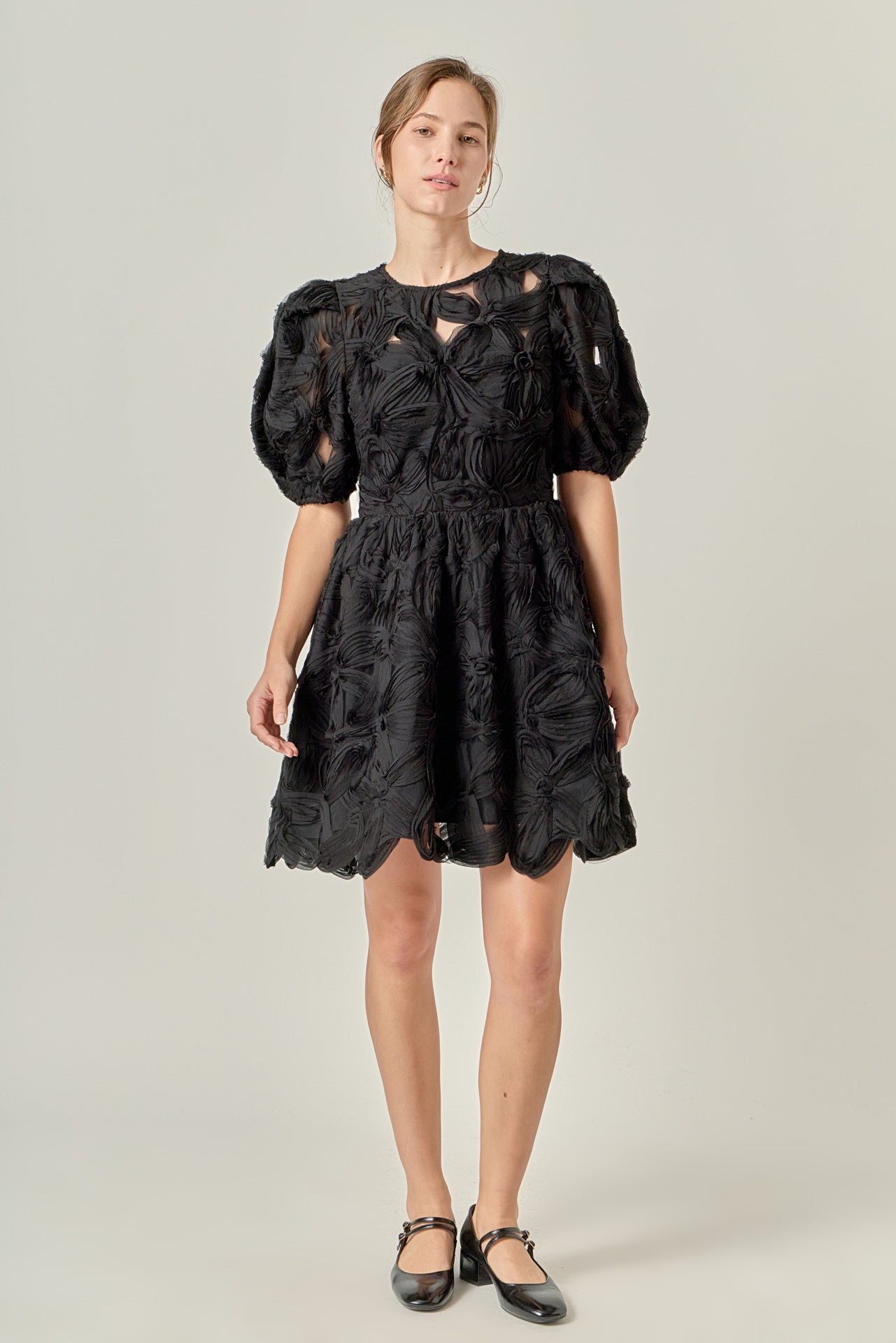 ENGLISH FACTORY - Flower Embellished Mini Dress - DRESSES available at Objectrare