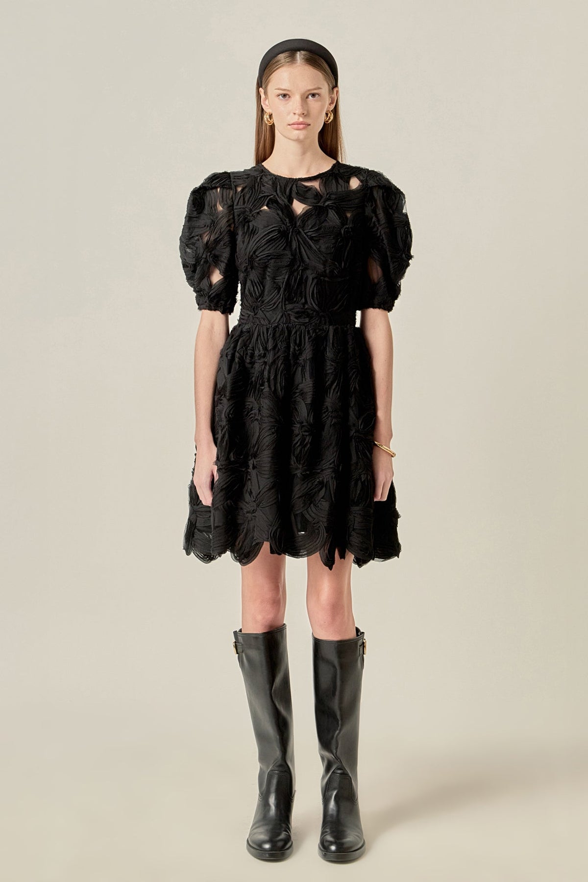 ENGLISH FACTORY - Flower Embellished Mini Dress - DRESSES available at Objectrare