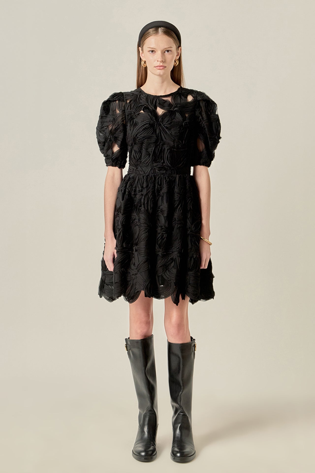ENGLISH FACTORY - Flower Embellished Mini Dress - DRESSES available at Objectrare