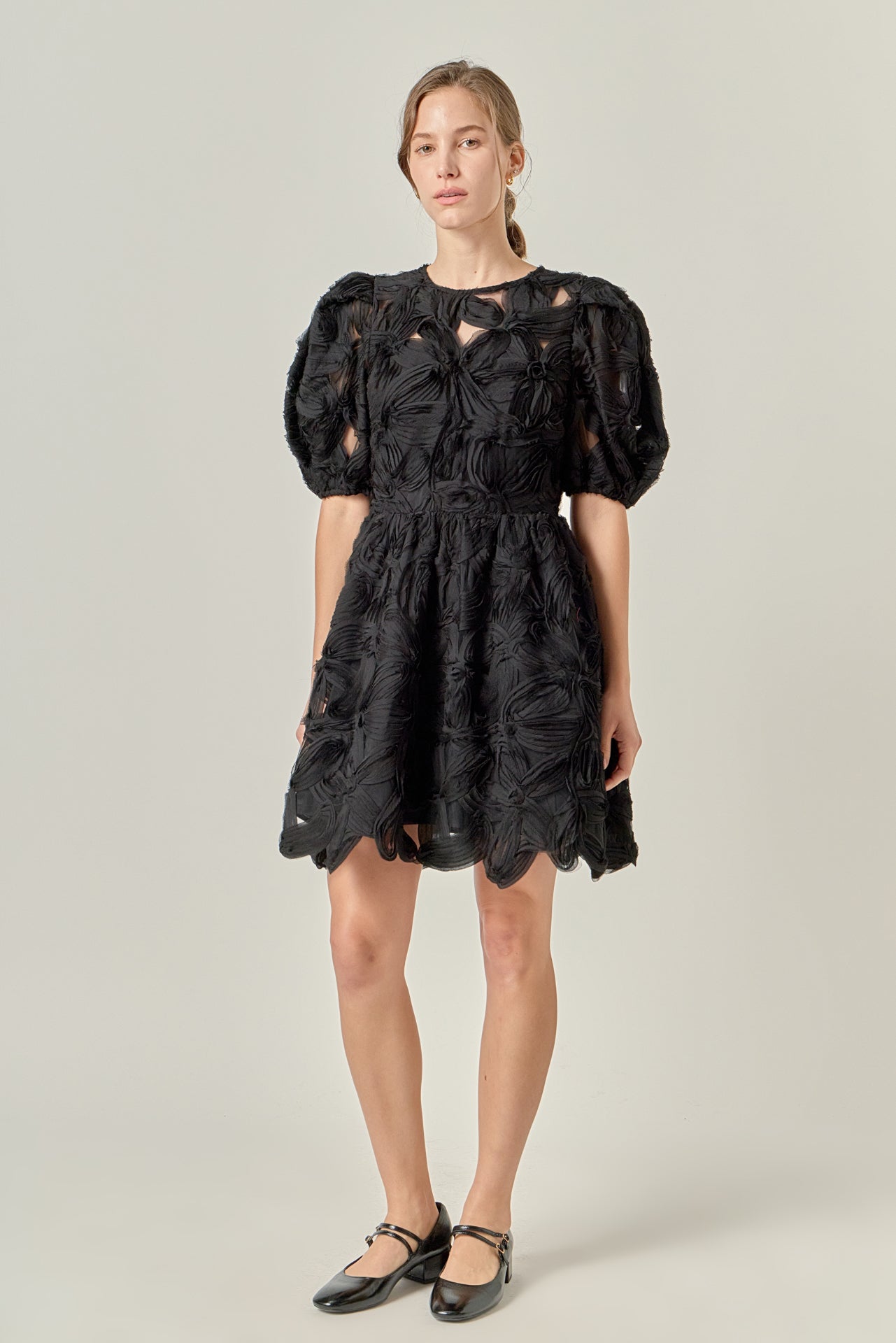 ENGLISH FACTORY - Flower Embellished Mini Dress - DRESSES available at Objectrare