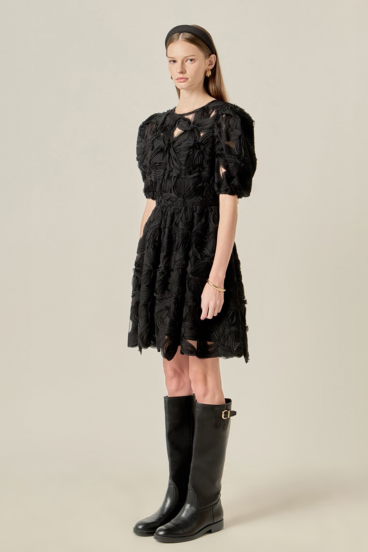 ENGLISH FACTORY - Flower Embellished Mini Dress - DRESSES available at Objectrare