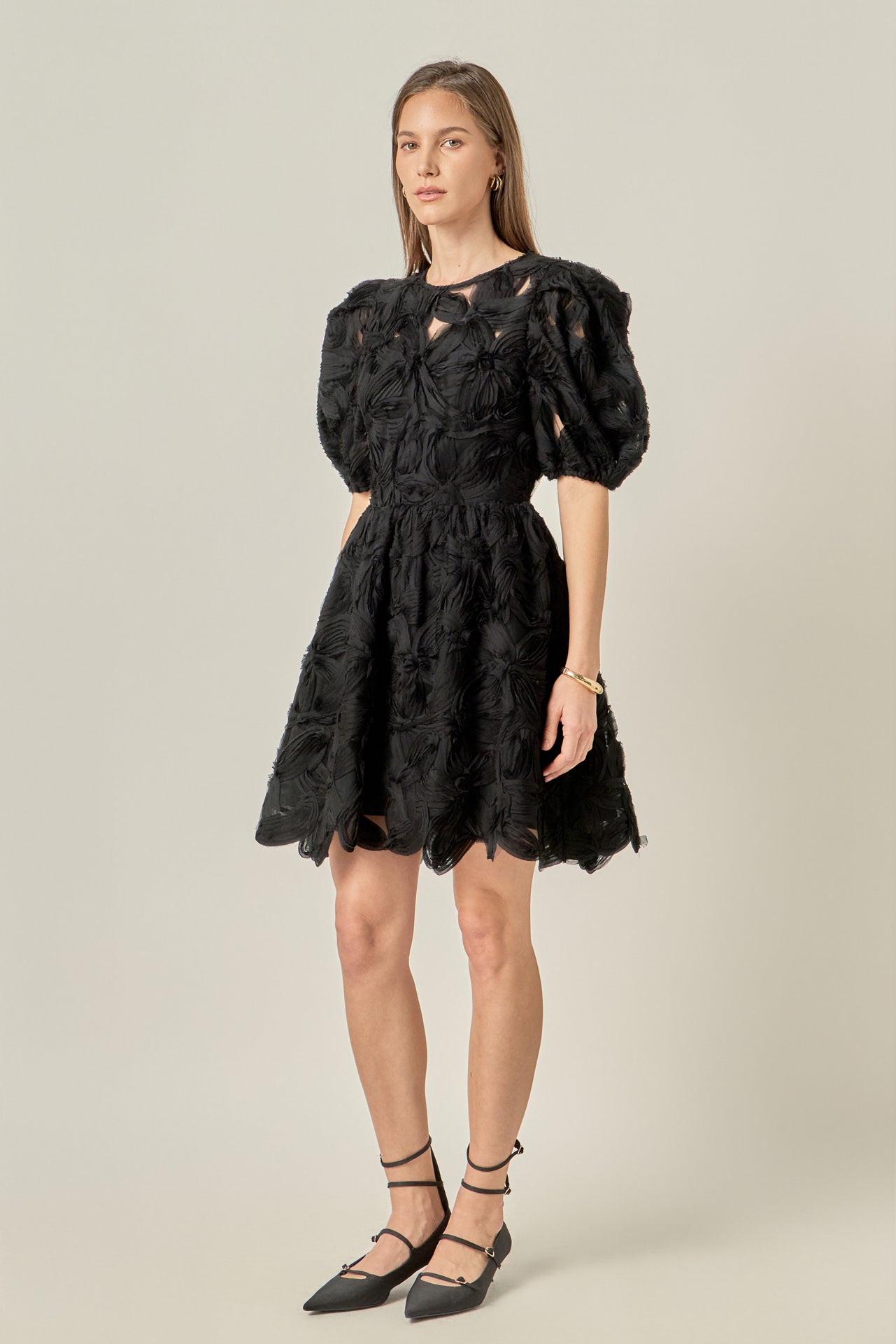 ENGLISH FACTORY - Flower Embellished Mini Dress - DRESSES available at Objectrare