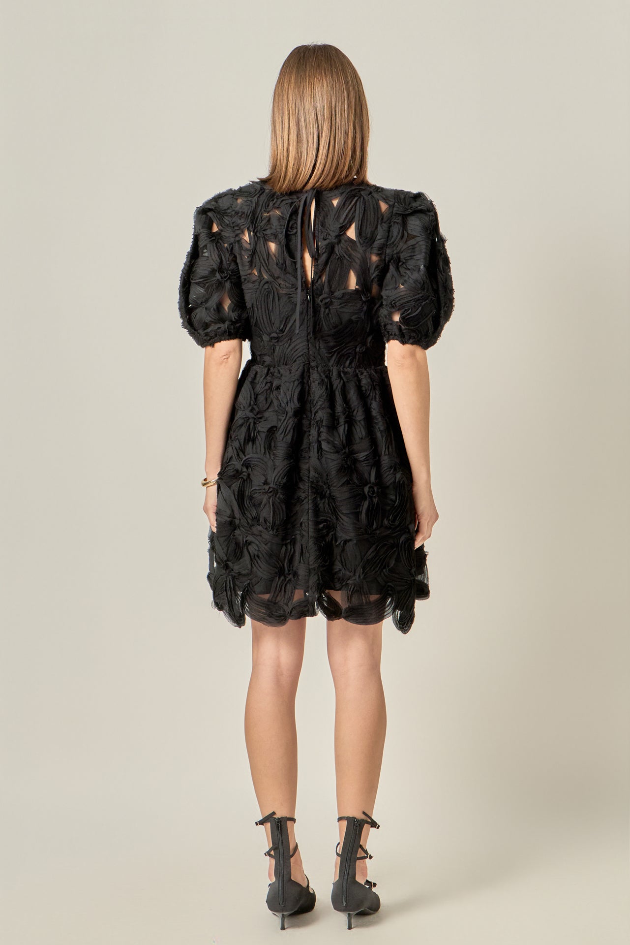 ENGLISH FACTORY - Flower Embellished Mini Dress - DRESSES available at Objectrare