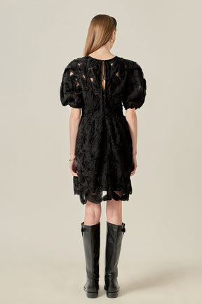 ENGLISH FACTORY - Flower Embellished Mini Dress - DRESSES available at Objectrare