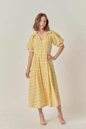 ENGLISH FACTORY - Seersucker Check Midi Dress - DRESSES available at Objectrare
