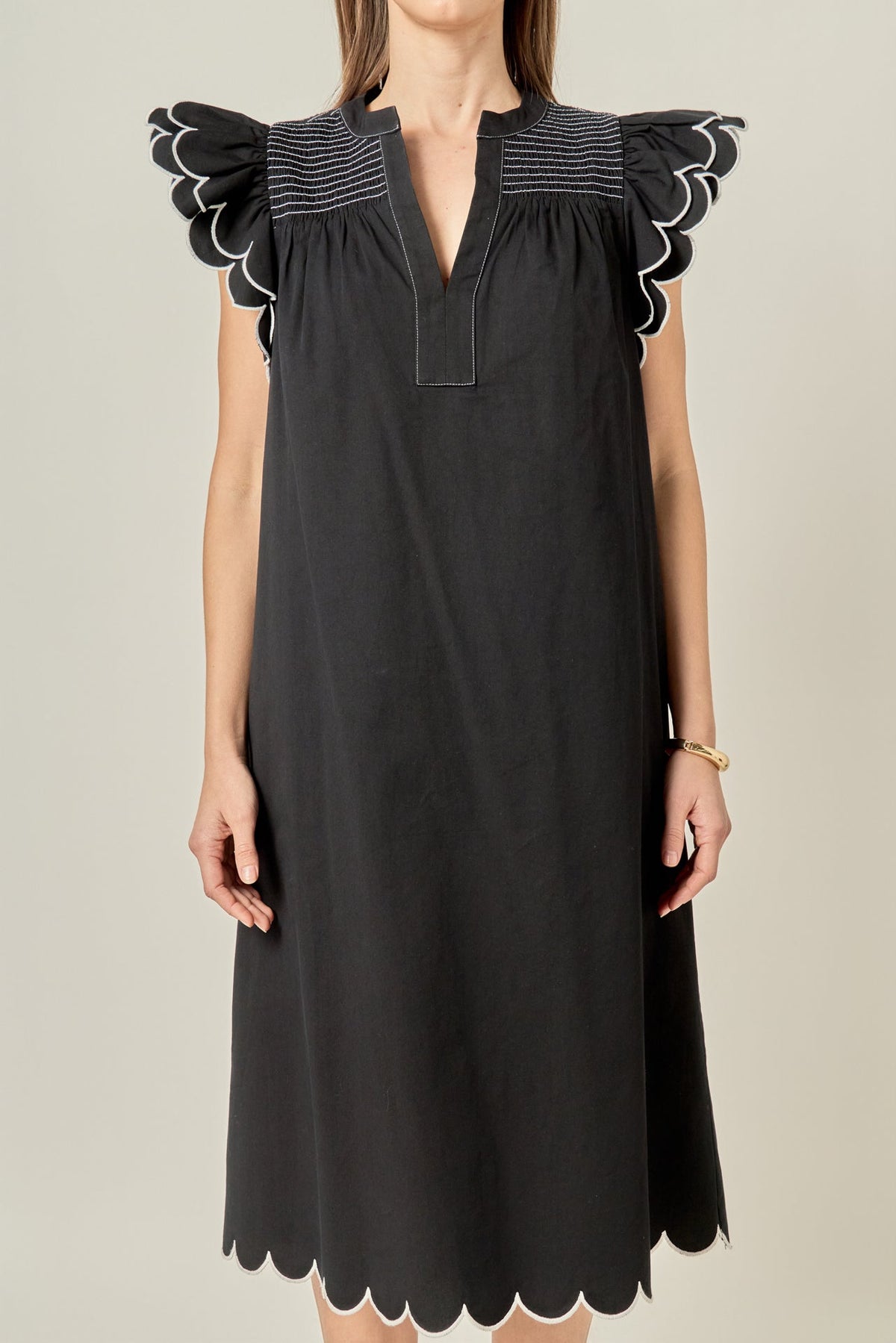 ENGLISH FACTORY - Scallop Midi Dress - DRESSES available at Objectrare