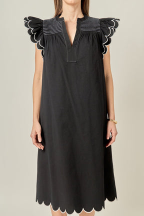ENGLISH FACTORY - Scallop Midi Dress - DRESSES available at Objectrare