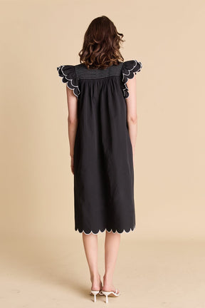 ENGLISH FACTORY - Scallop Midi Dress - DRESSES available at Objectrare