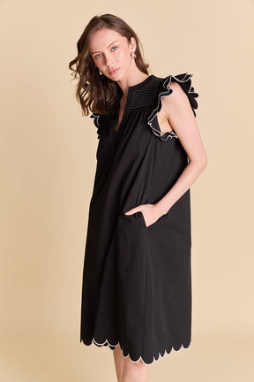 ENGLISH FACTORY - Scallop Midi Dress - DRESSES available at Objectrare