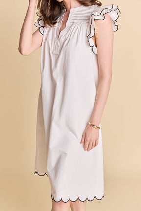 ENGLISH FACTORY - Scallop Midi Dress - DRESSES available at Objectrare