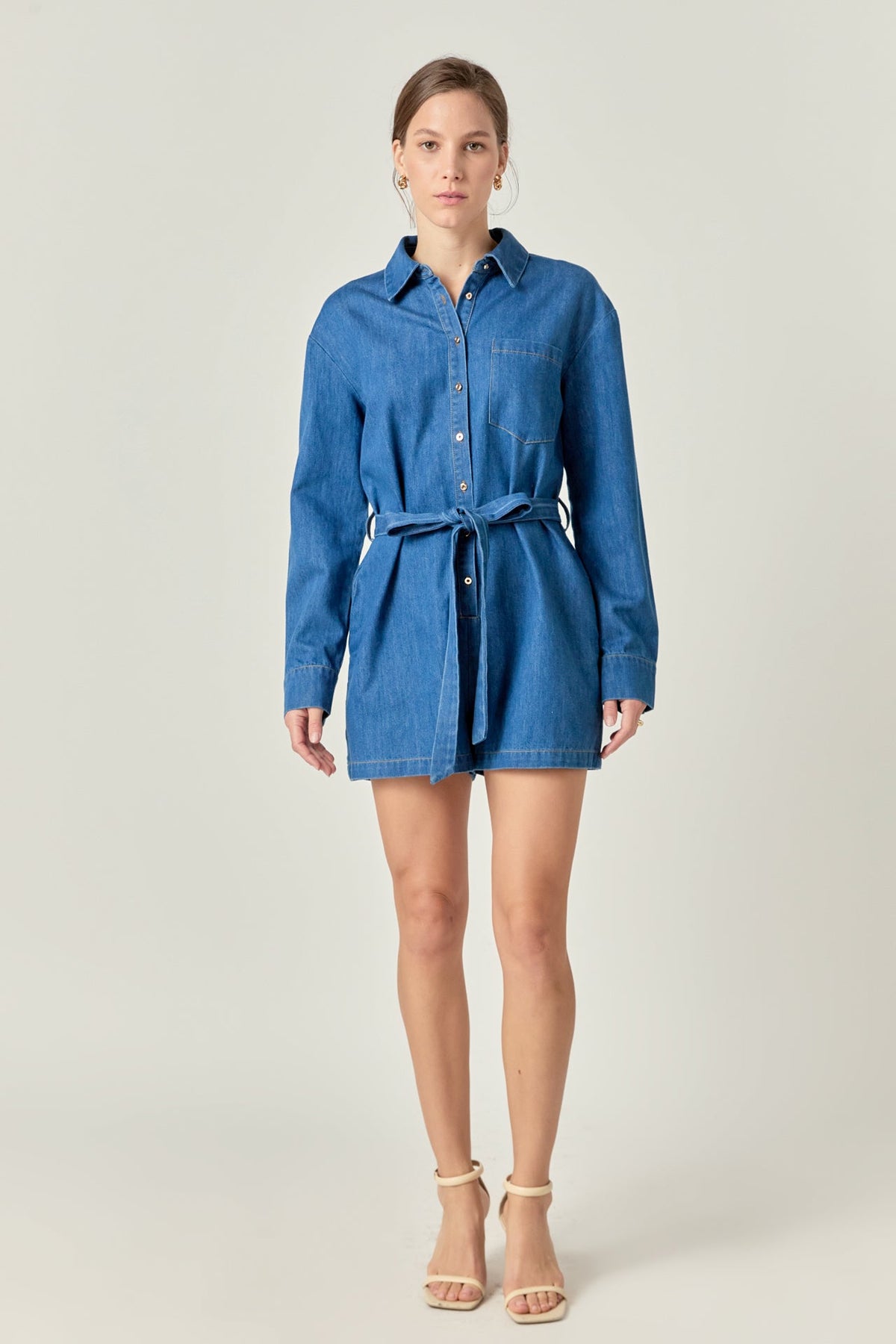 ENGLISH FACTORY - English Factory - Denim Romper - ROMPERS available at Objectrare