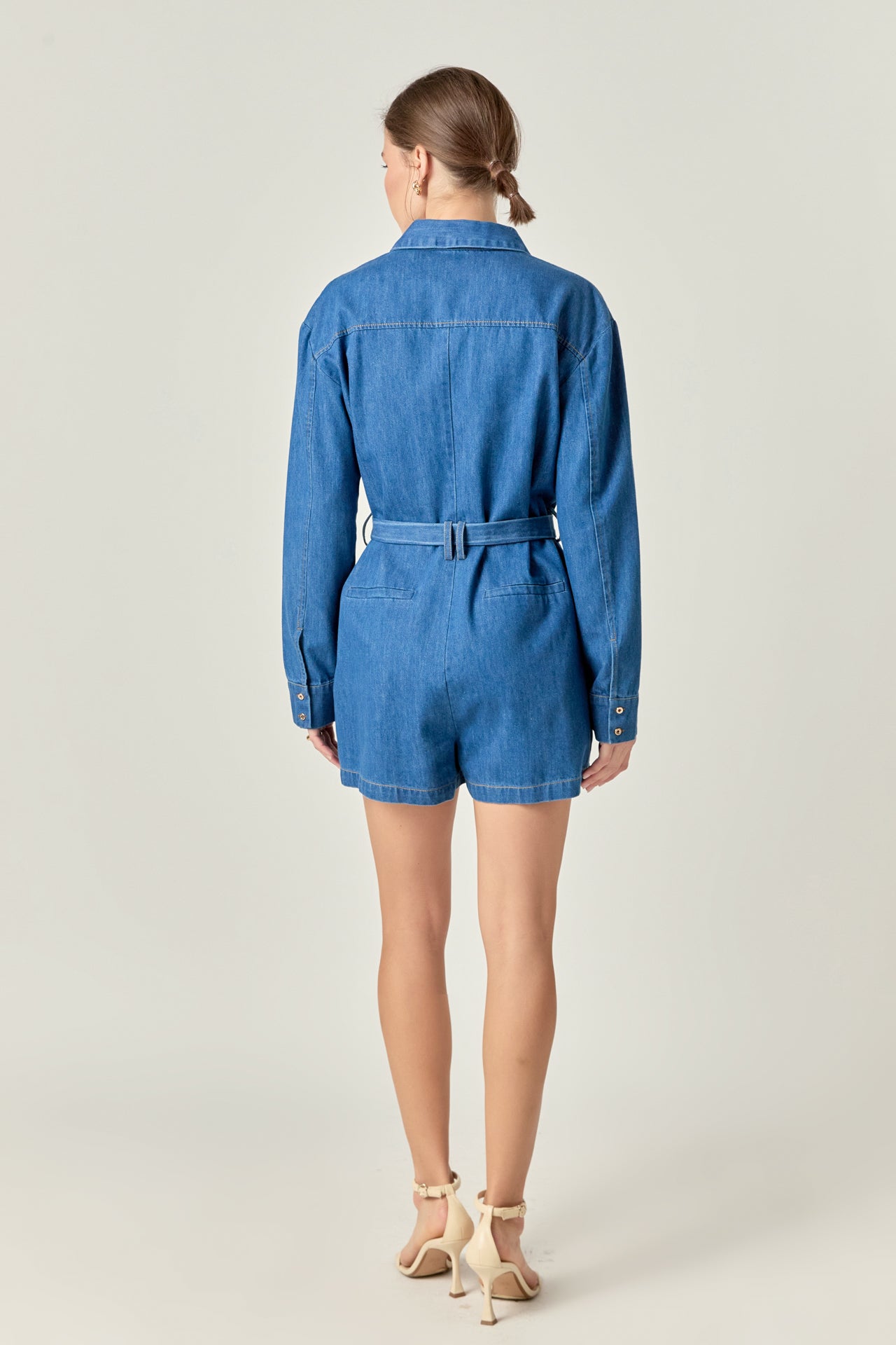 ENGLISH FACTORY - English Factory - Denim Romper - ROMPERS available at Objectrare