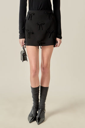 ENGLISH FACTORY - Bow Detailed Mini Skirt - SKIRTS available at Objectrare