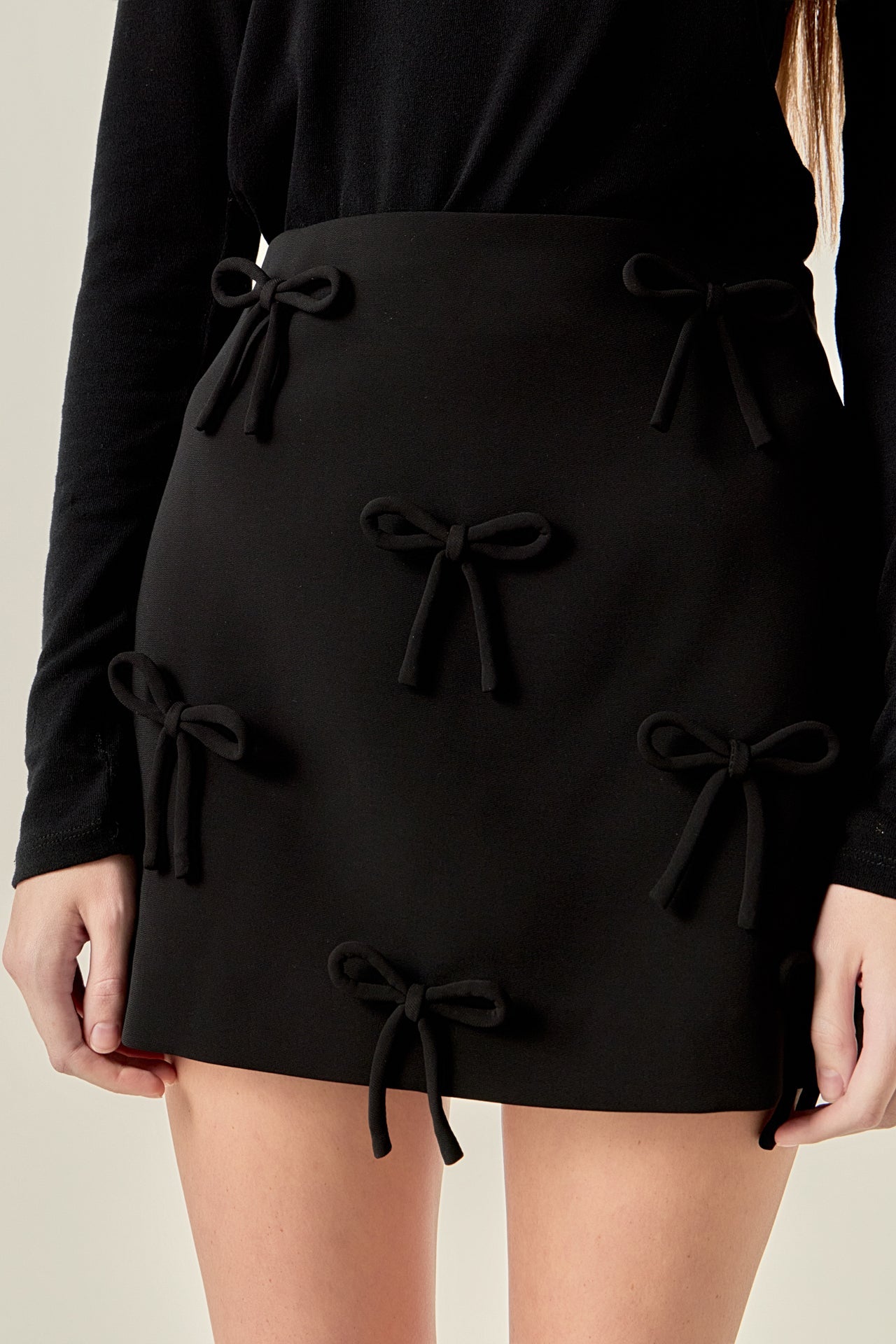 ENGLISH FACTORY - Bow Detailed Mini Skirt - SKIRTS available at Objectrare