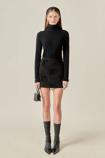 ENGLISH FACTORY - Bow Detailed Mini Skirt - SKIRTS available at Objectrare