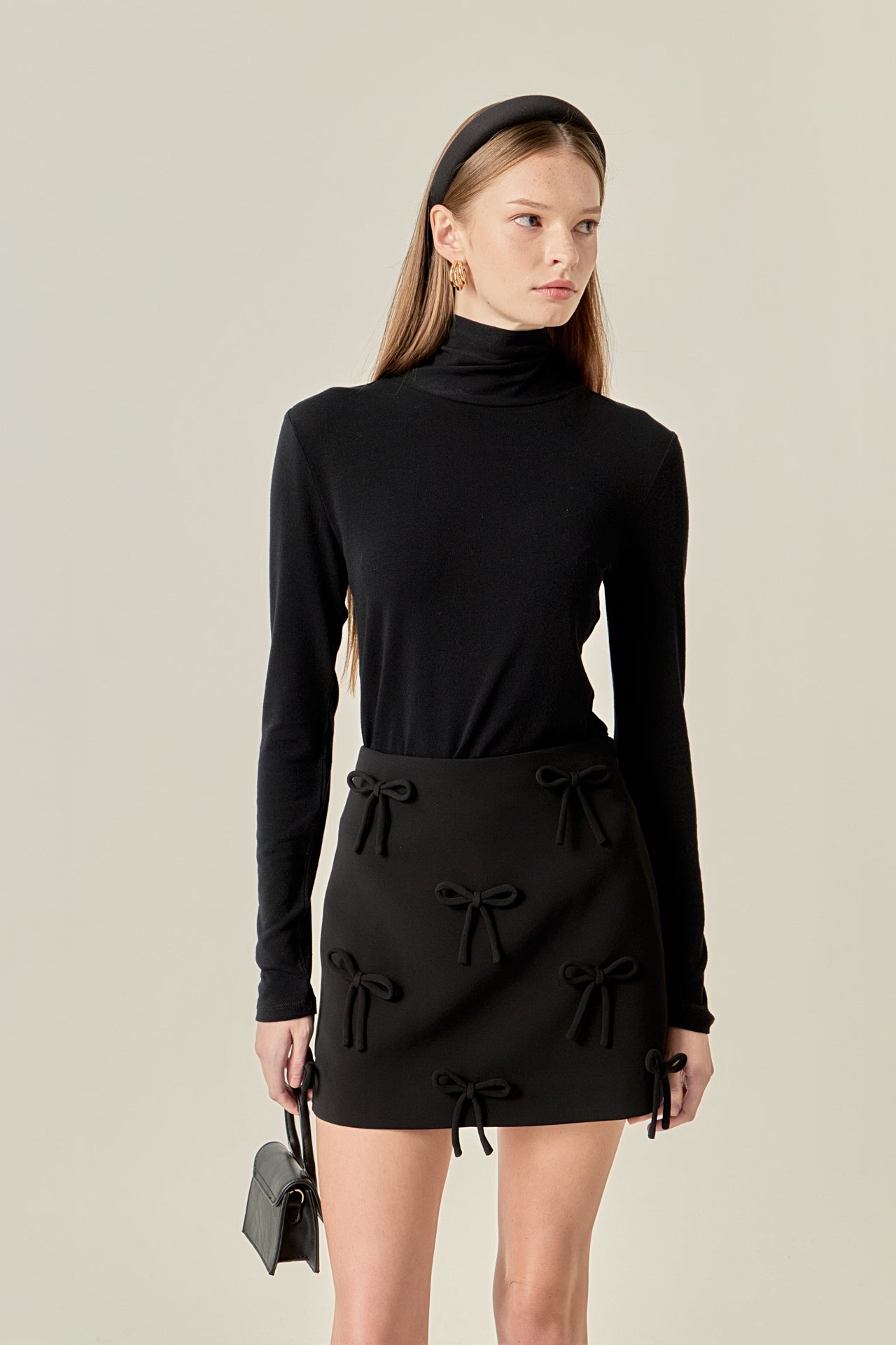 ENGLISH FACTORY - Bow Detailed Mini Skirt - SKIRTS available at Objectrare