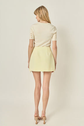 ENGLISH FACTORY - Bow Detailed Mini Skirt - SKIRTS available at Objectrare