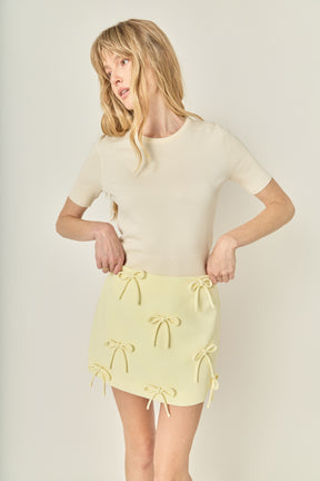 ENGLISH FACTORY - Bow Detailed Mini Skirt - SKIRTS available at Objectrare