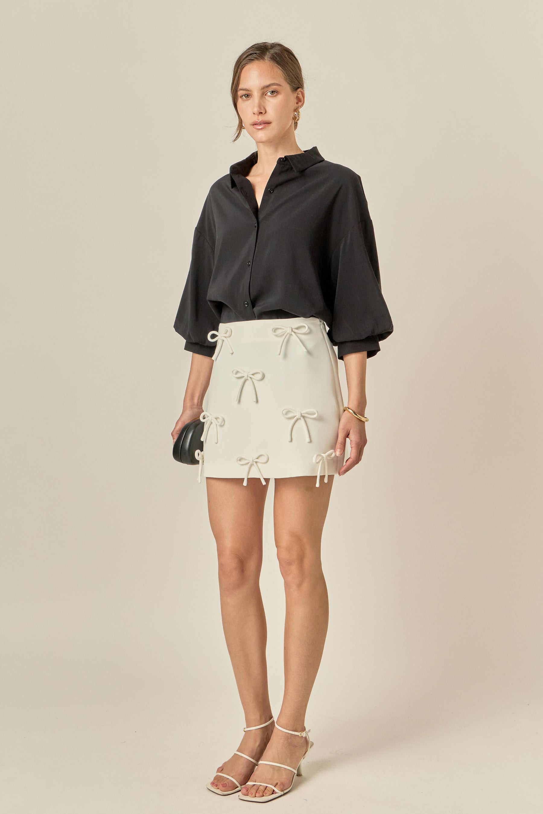 Bow Detailed Mini Skirt