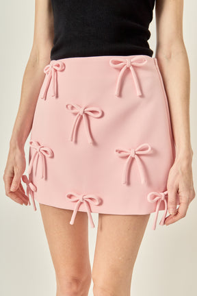 ENGLISH FACTORY - Bow Detailed Mini Skirt - SKIRTS available at Objectrare