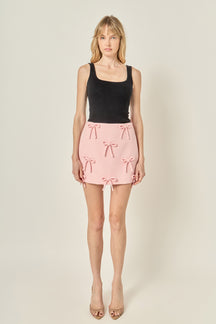 ENGLISH FACTORY - Bow Detailed Mini Skirt - SKIRTS available at Objectrare