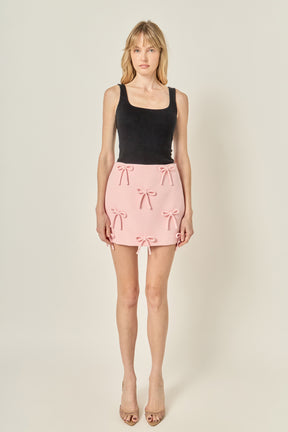 ENGLISH FACTORY - Bow Detailed Mini Skirt - SKIRTS available at Objectrare