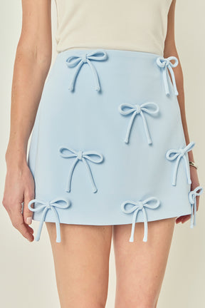 ENGLISH FACTORY - Bow Detailed Mini Skirt - SKIRTS available at Objectrare