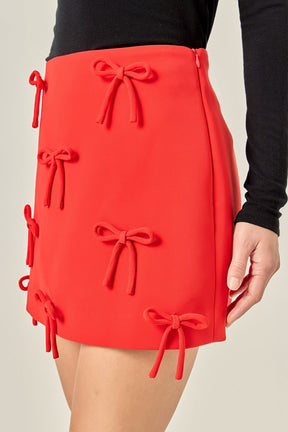 ENGLISH FACTORY - Bow Detailed Mini Skirt - SKIRTS available at Objectrare