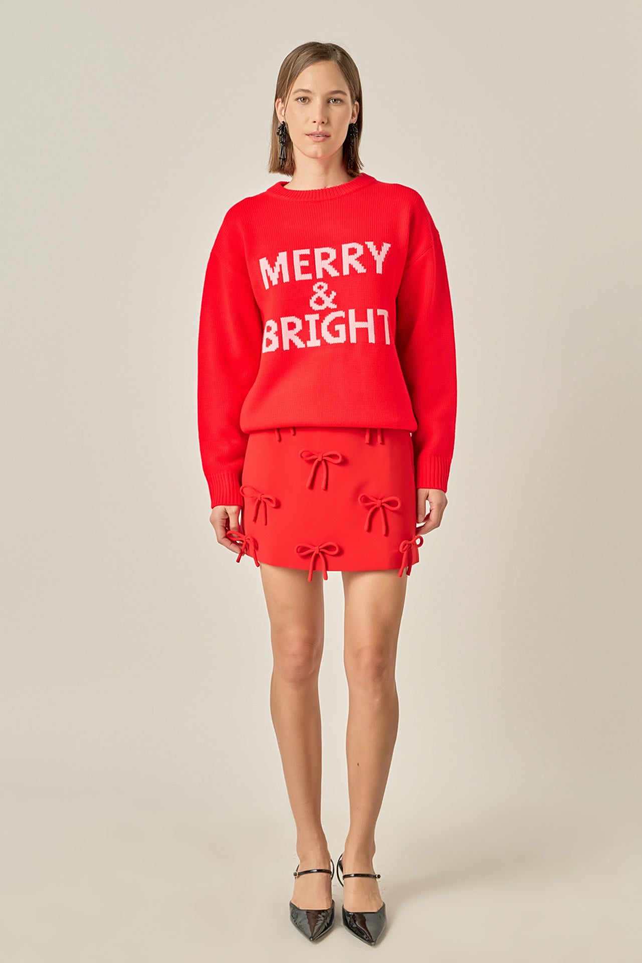 ENGLISH FACTORY - Bow Detailed Mini Skirt - SKIRTS available at Objectrare