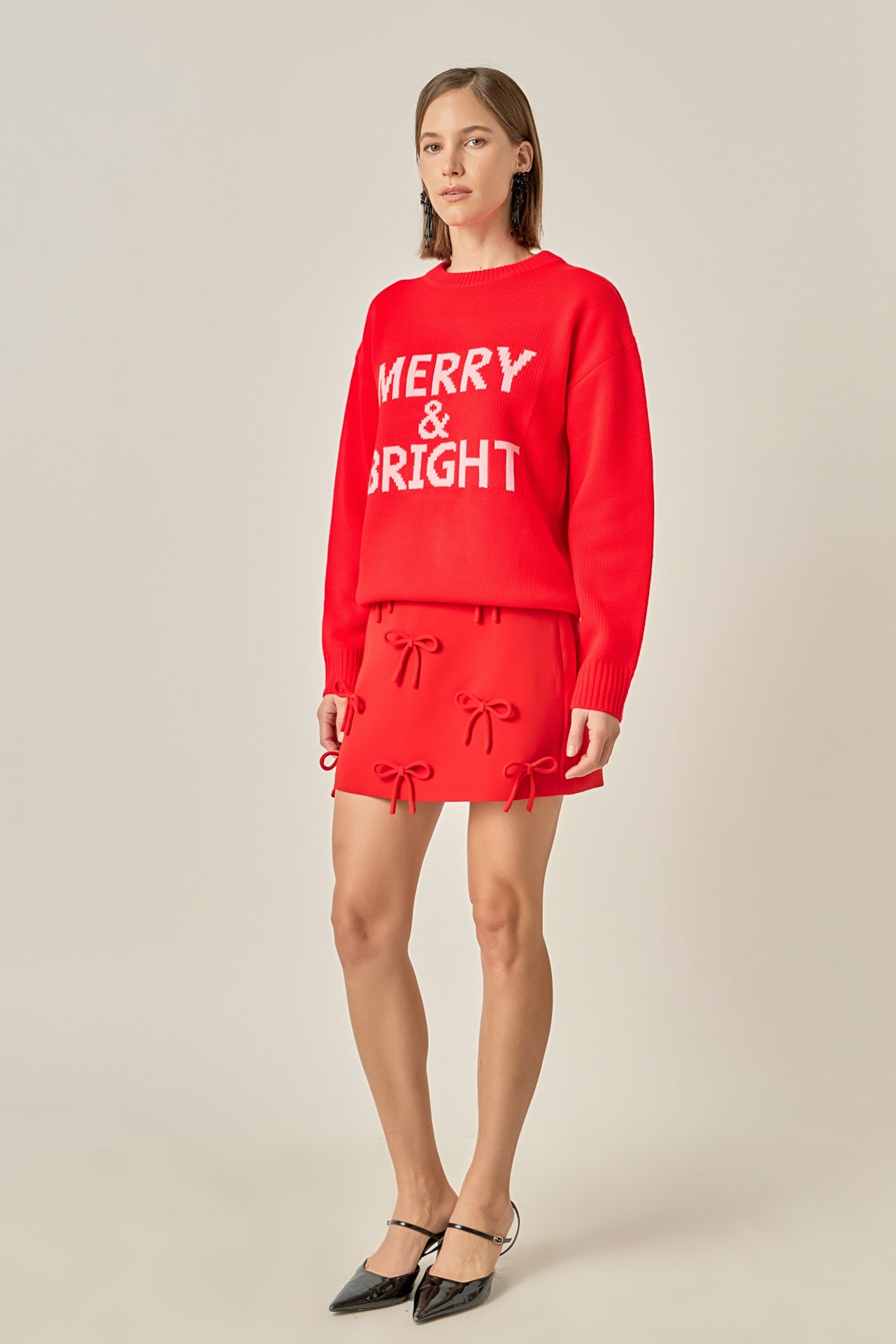 ENGLISH FACTORY - Bow Detailed Mini Skirt - SKIRTS available at Objectrare