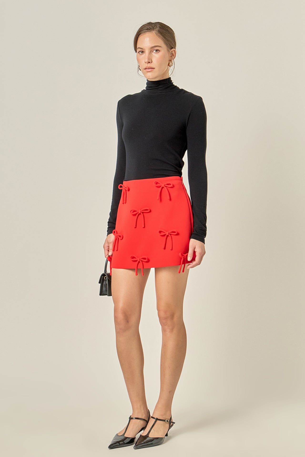 ENGLISH FACTORY - Bow Detailed Mini Skirt - SKIRTS available at Objectrare