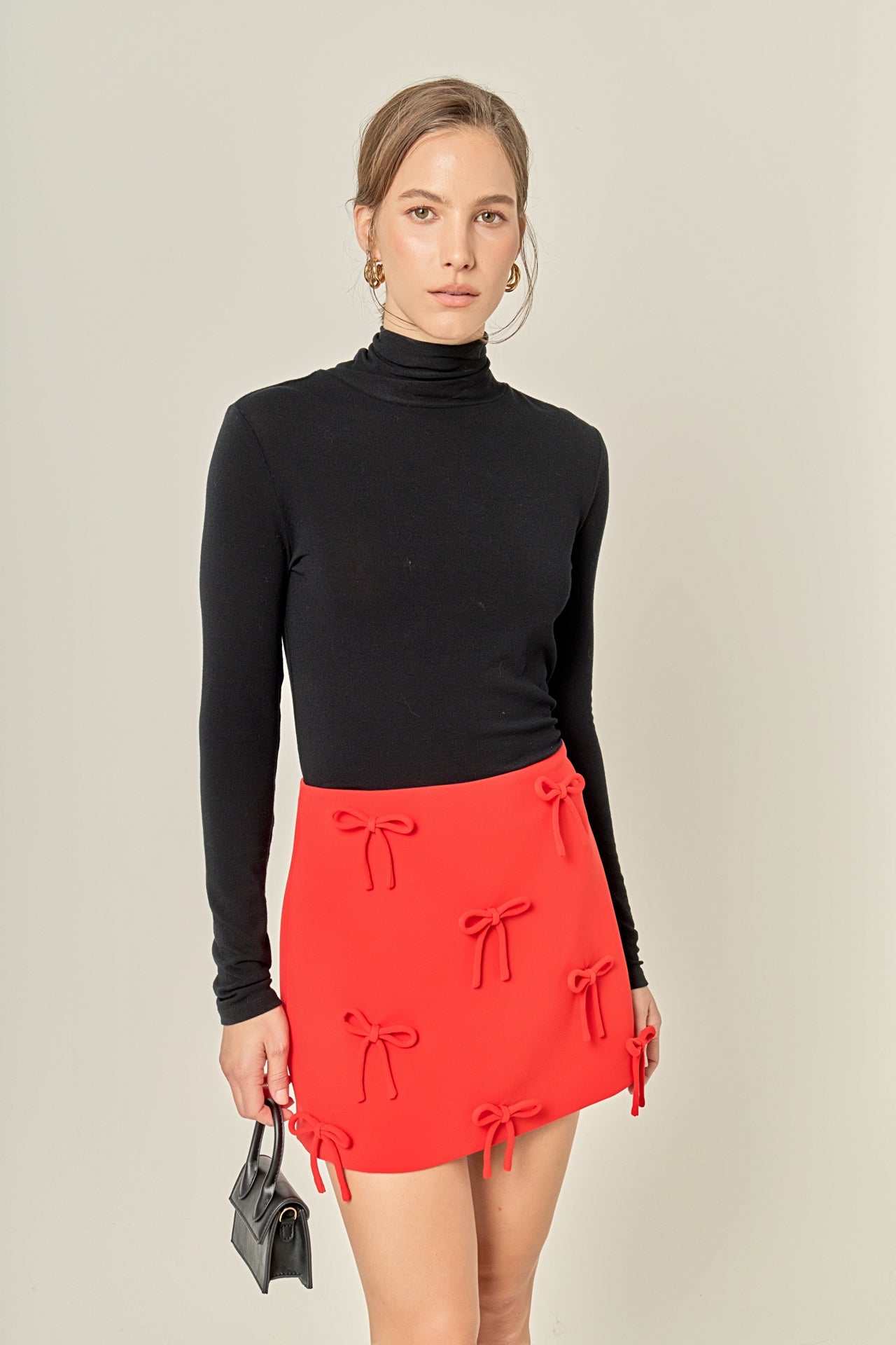 ENGLISH FACTORY - Bow Detailed Mini Skirt - SKIRTS available at Objectrare