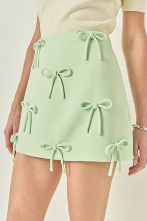 ENGLISH FACTORY - Bow Detailed Mini Skirt - SKIRTS available at Objectrare