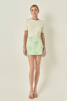 ENGLISH FACTORY - Bow Detailed Mini Skirt - SKIRTS available at Objectrare