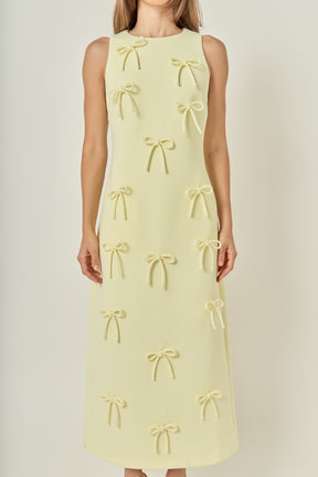 Bow Detailed Sleeveless Midi Dress