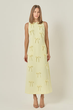 Bow Detailed Sleeveless Midi Dress