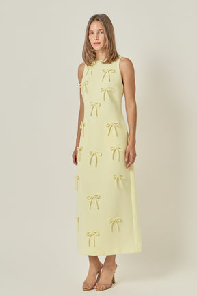 Bow Detailed Sleeveless Midi Dress