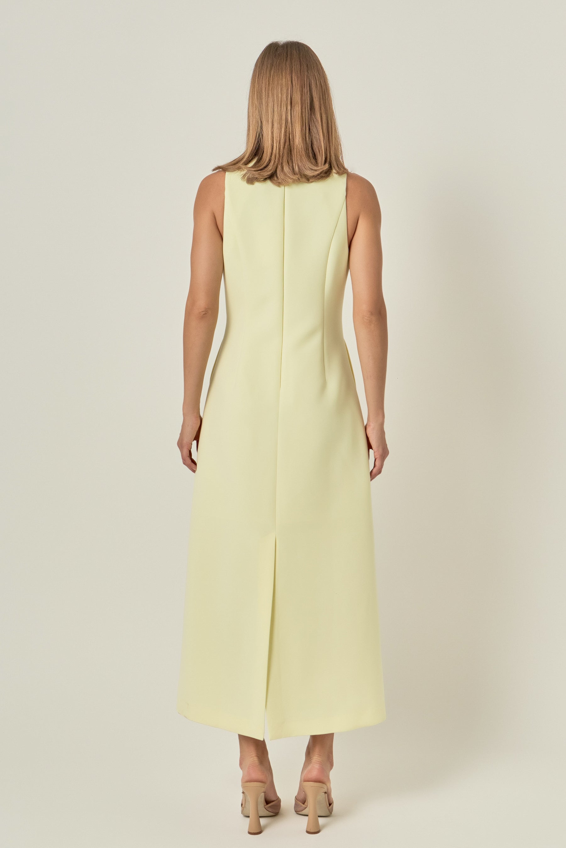 Bow Detailed Sleeveless Midi Dress