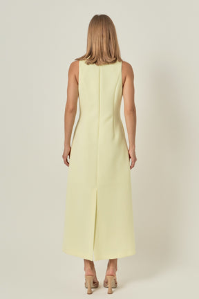 Bow Detailed Sleeveless Midi Dress