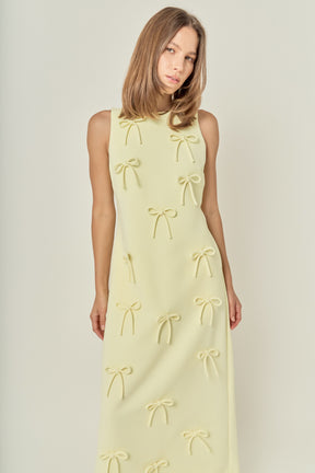 Bow Detailed Sleeveless Midi Dress