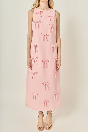 Bow Detailed Sleeveless Midi Dress