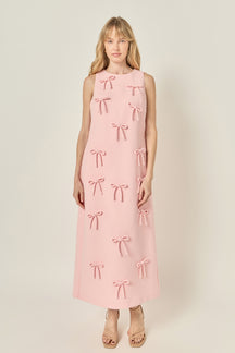 Bow Detailed Sleeveless Midi Dress