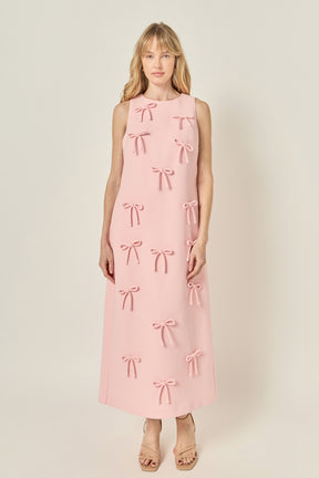 Bow Detailed Sleeveless Midi Dress