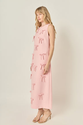 Bow Detailed Sleeveless Midi Dress