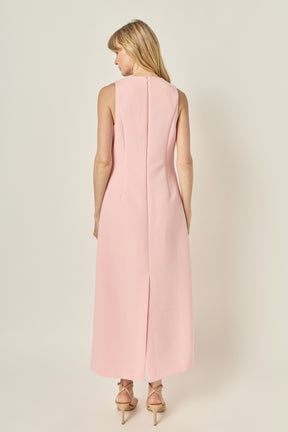 Bow Detailed Sleeveless Midi Dress