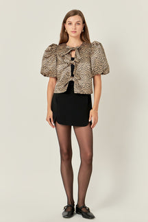 ENGLISH FACTORY - Bow Detailed Puff Sleeve Top - TOPS available at Objectrare